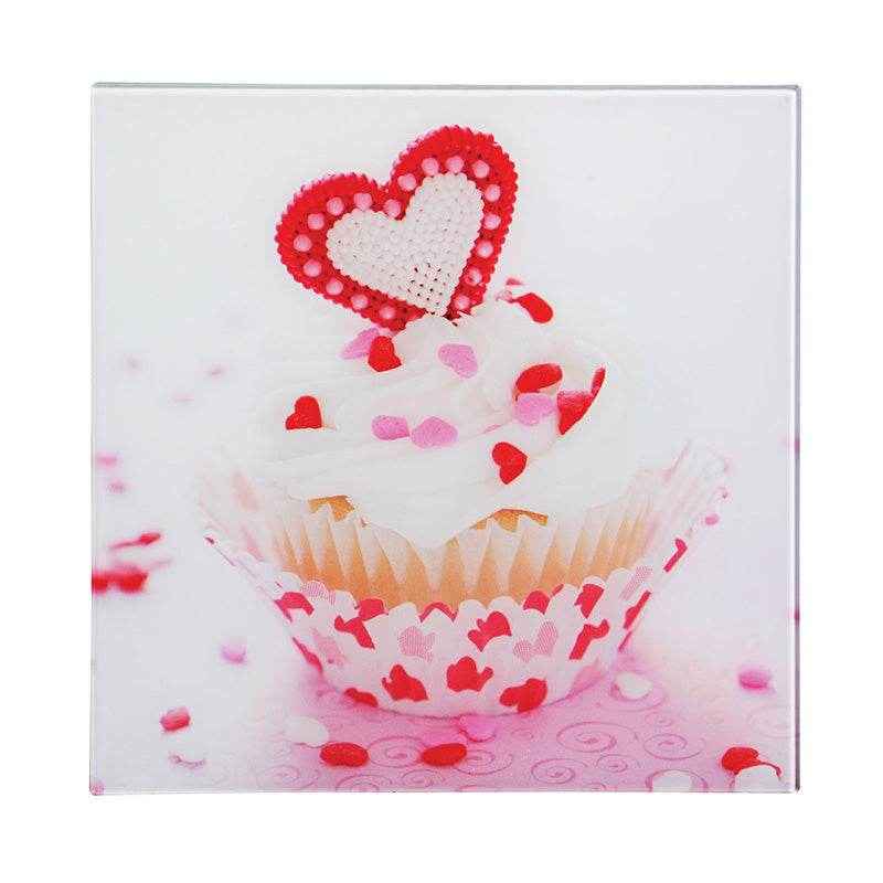 Cupcake Glass Print With Multicoloured Base