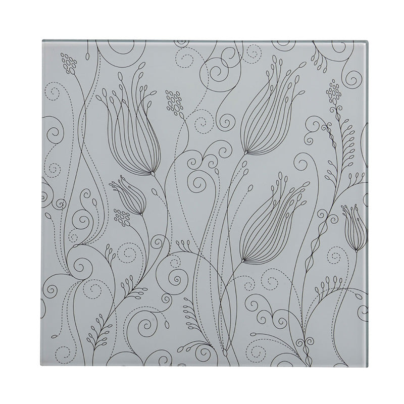 Tulip White Frame Glass Print