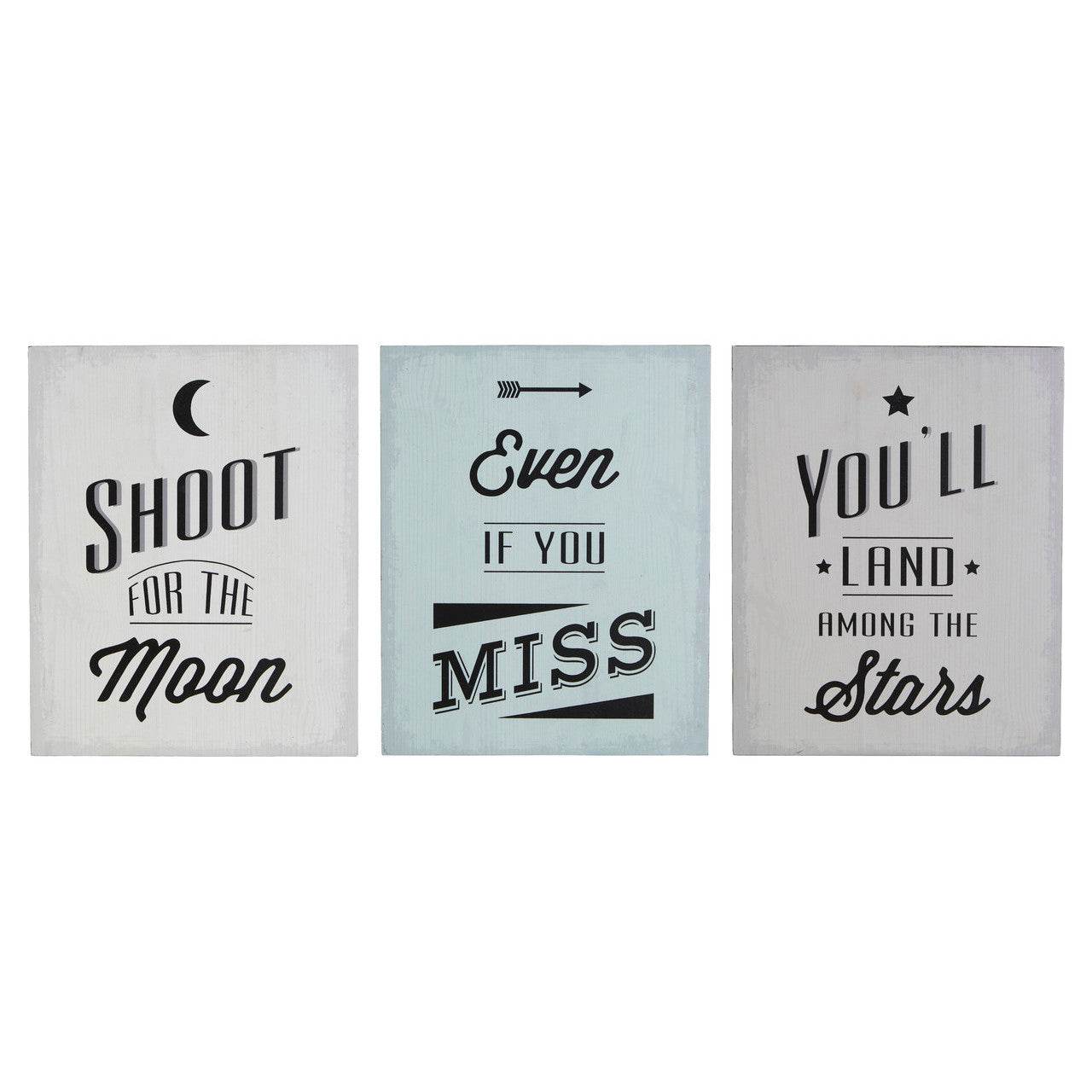 Shoot For The Moon Wall Plaque - Set of 3 - Premier Home