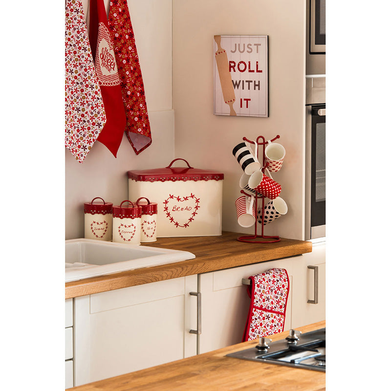 Red Daisy Tea Towels - Set Of 3
