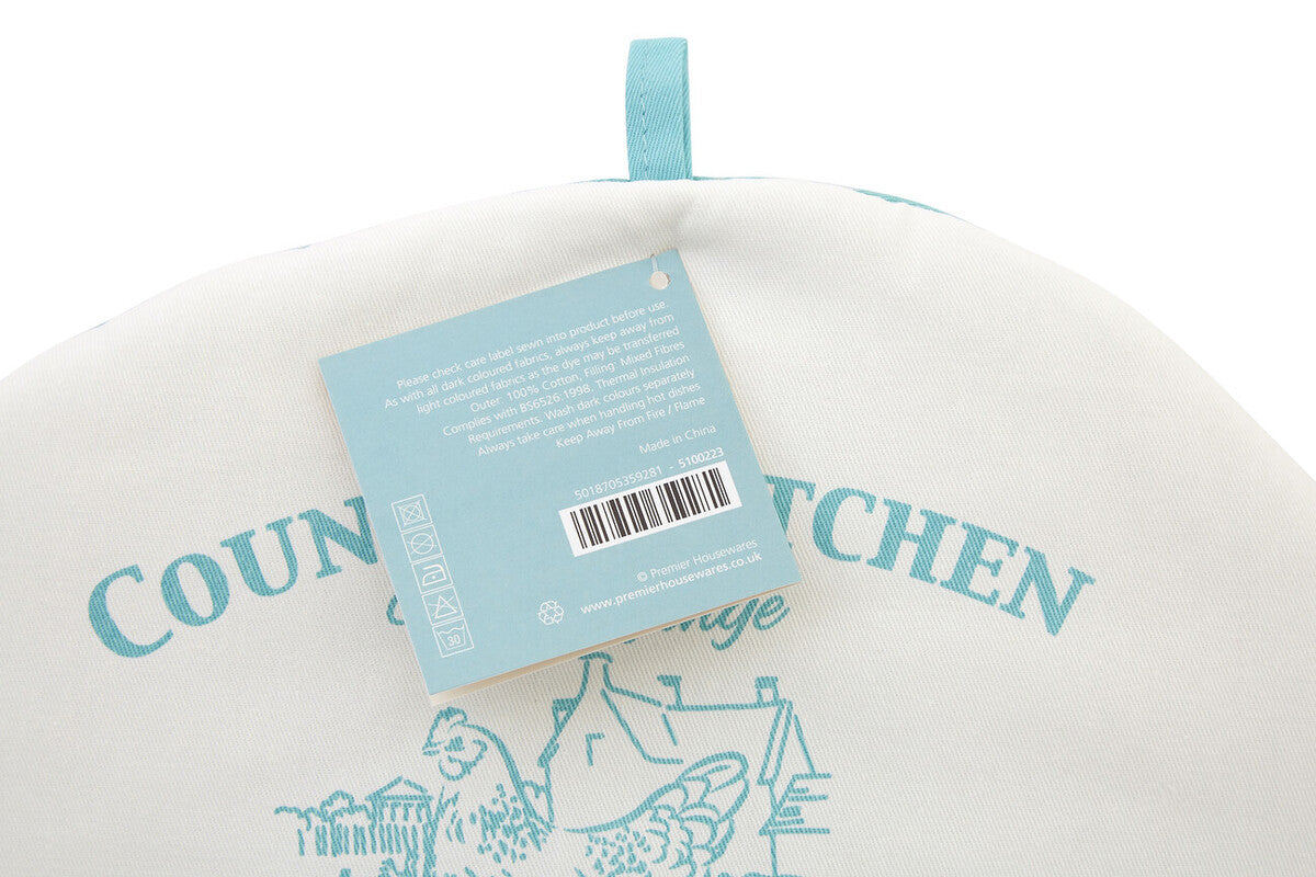 Country Kitchen Natural And Blue Tea Cosy