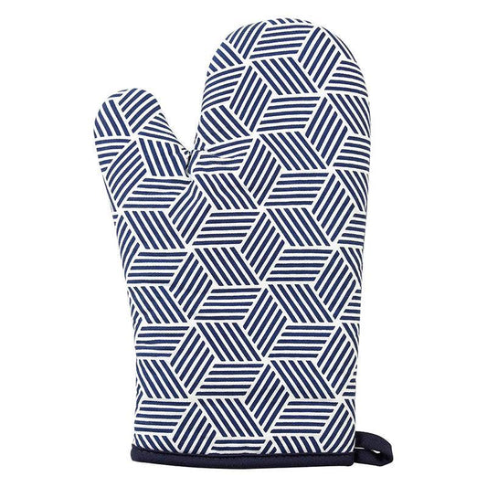 Modern Retro White / Blue Single Oven Glove - Premier Home