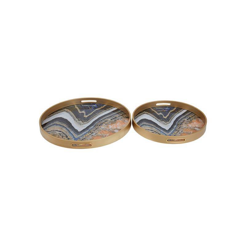 Celina Set Of Two Abstract Trays - Premier Home