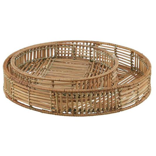 Batu Set of 2 Natural RattanTrays - Premier Home