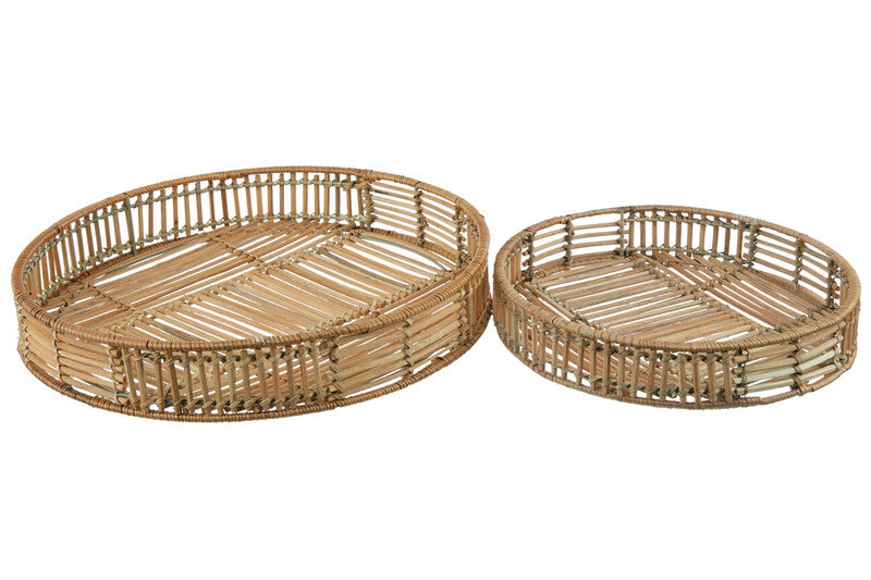 Batu Set of 2 Natural RattanTrays