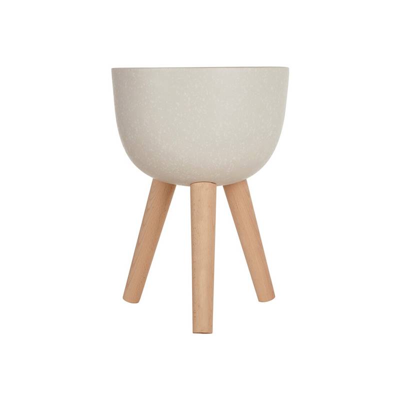 Darnell Small White Finish Rounded Planter