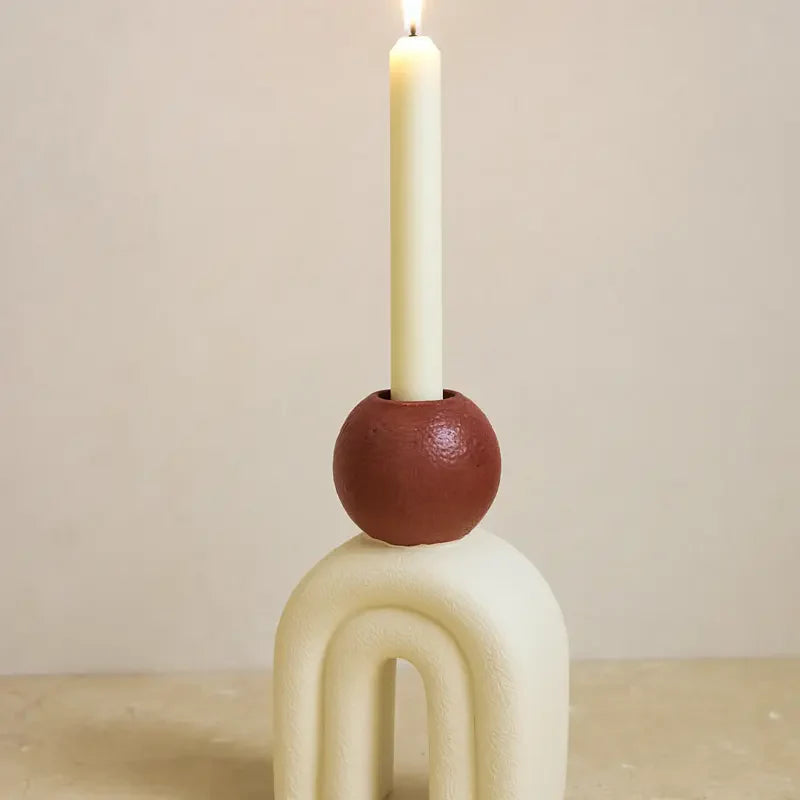 Utica Candle Holder With Cream Base