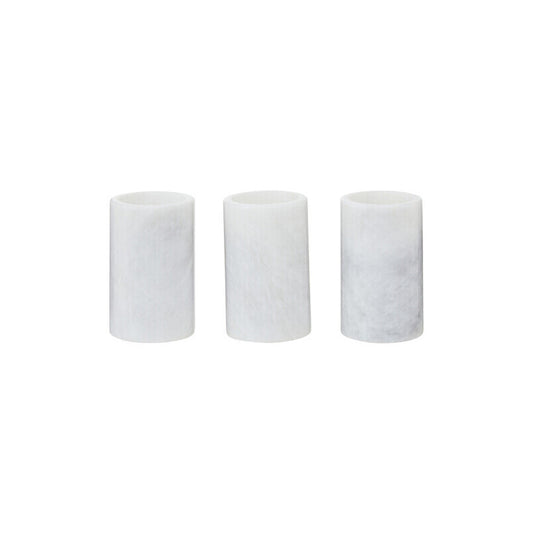 Salmo Set Of Three White Marble Tealight Holders
