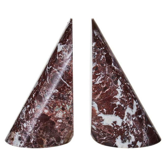 Salmo Set Of Two Red Marble Bookends - Premier Home