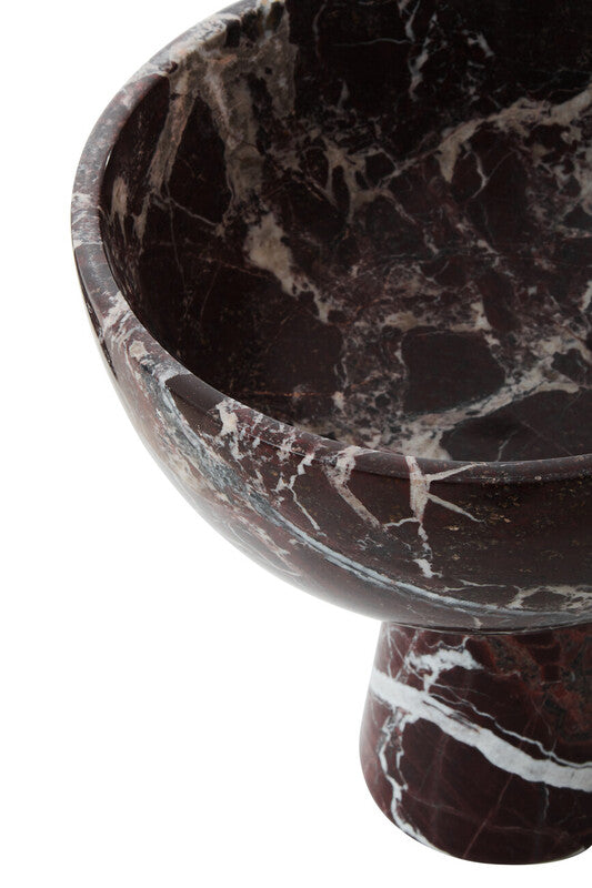 Salmo Large Red Marble Pedestal Bowl