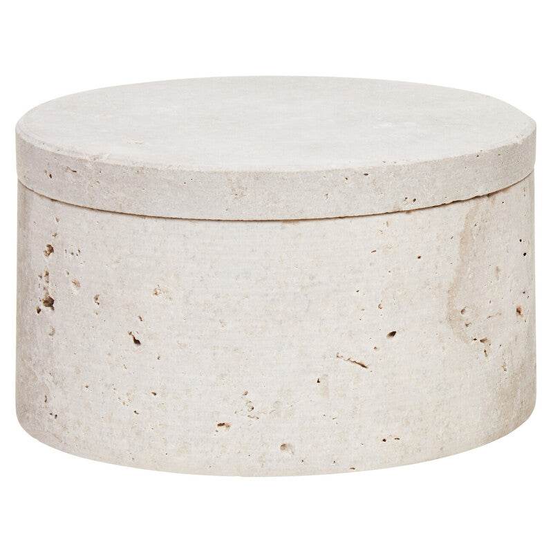Tibor Travertine Round Trinket Box - Premier Home