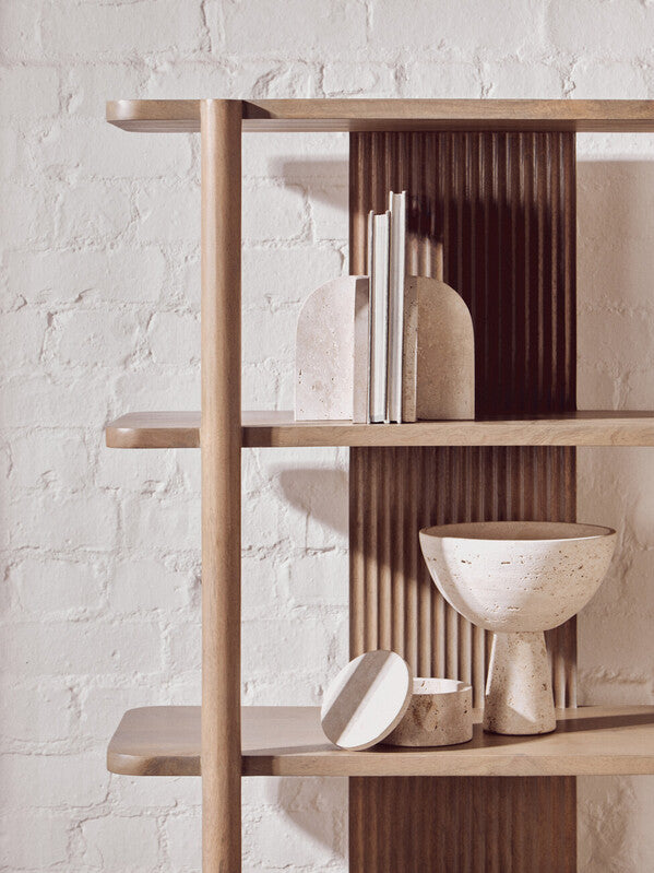 Tibor Travertine Round Trinket Box