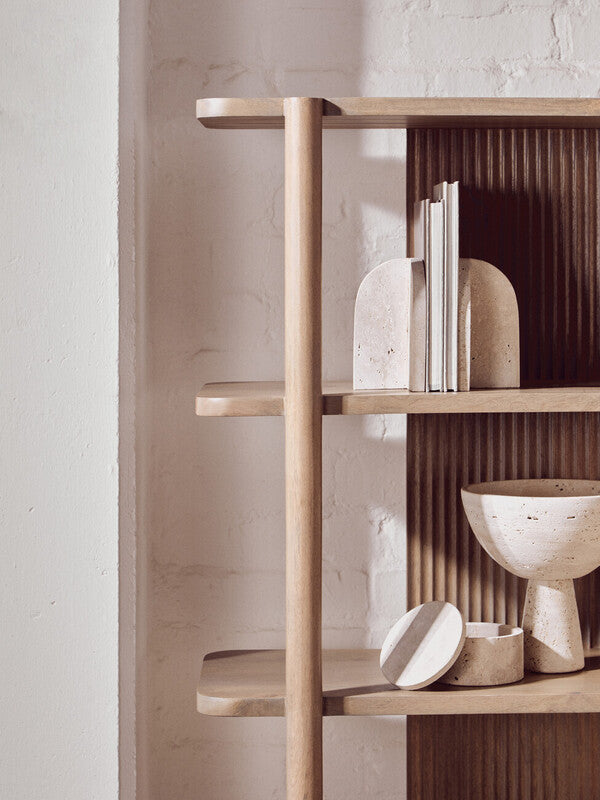 Tibor Travertine Round Trinket Box