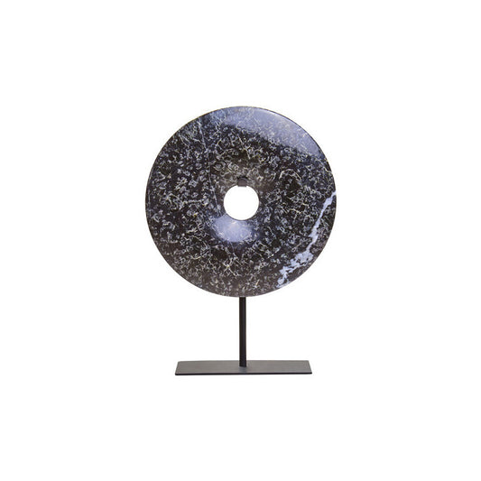 Salmo Extra Small Black Marble Round Dia 15cm Disc Sculpture