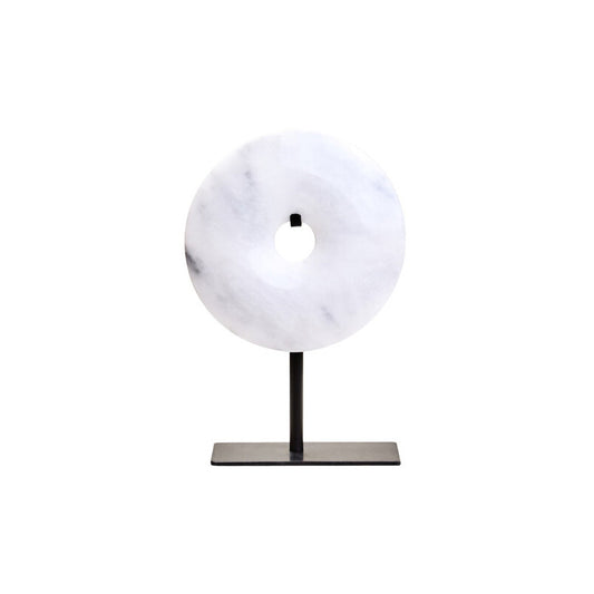 Zoro Extra Small Round Dia 15cm Grey Marble Disc Sculpture