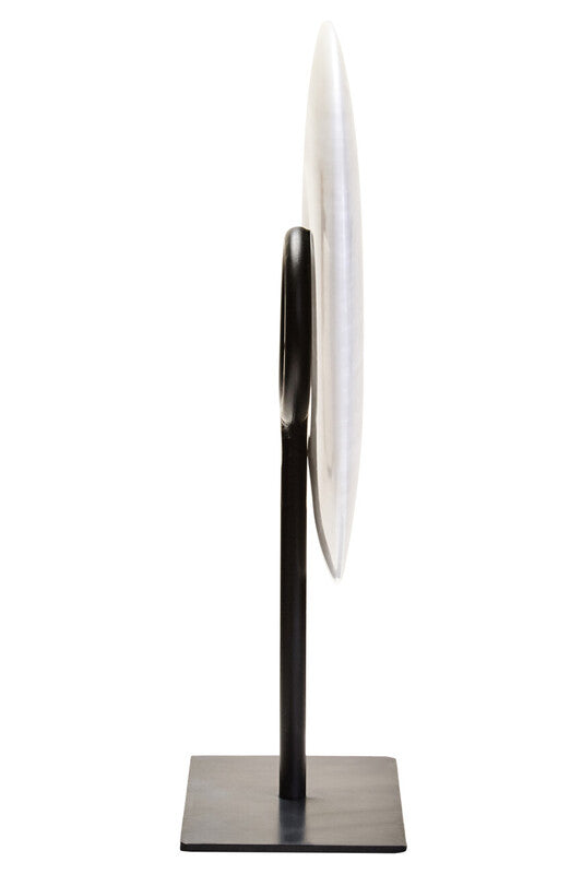 Zoro Small Round Dia 20cm Grey Marble Disc Sculpture