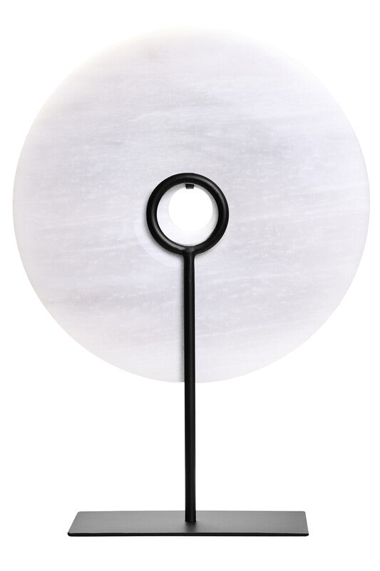 Zoro Large Round Dia 30cm Grey Marble Disc Sculpture