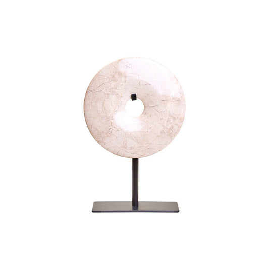 Zoro Extra Small Cream Marble Round Dia 15cm Disc Sculpture