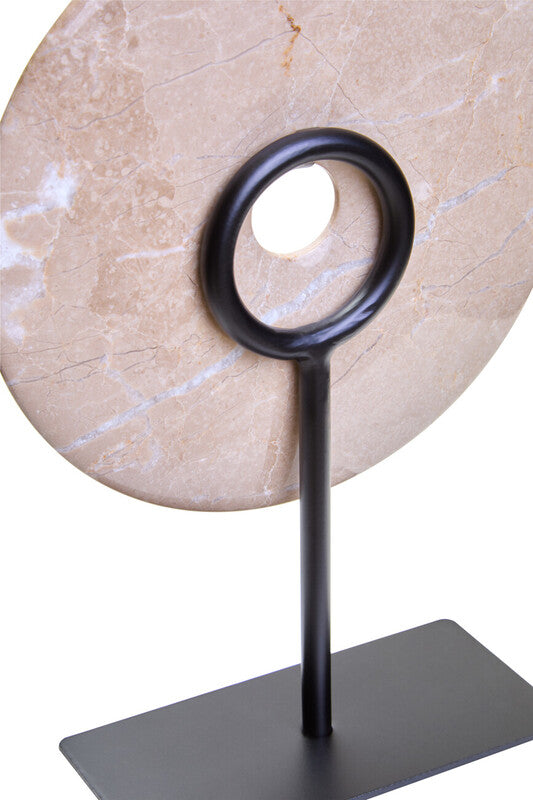 Zoro Small Cream Marble Round Dia 20cm Disc Sculpture