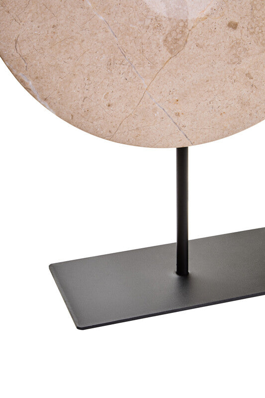 Zoro Large Cream Marble Round Dia 30cm Disc Sculpture