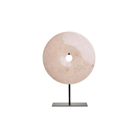 Zoro Large Cream Marble Round Dia 30cm Disc Sculpture