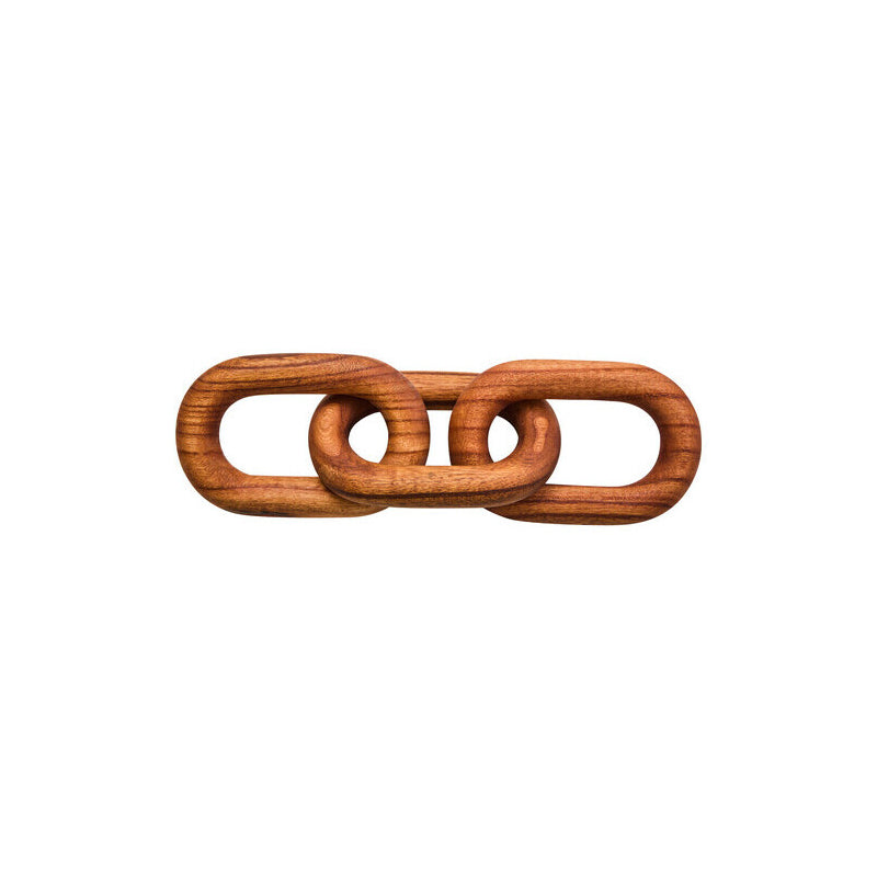 Cato Brown Wood 3 Link Chain Sculpture
