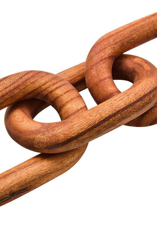 Cato Brown Wood 3 Link Chain Sculpture