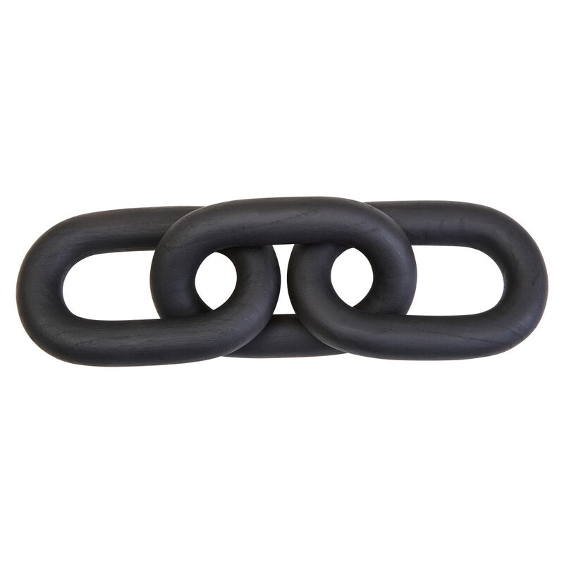 Cato Black Wood 3 Link Chain Sculpture