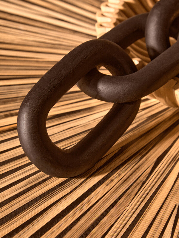 Cato Black Wood 3 Link Chain Sculpture