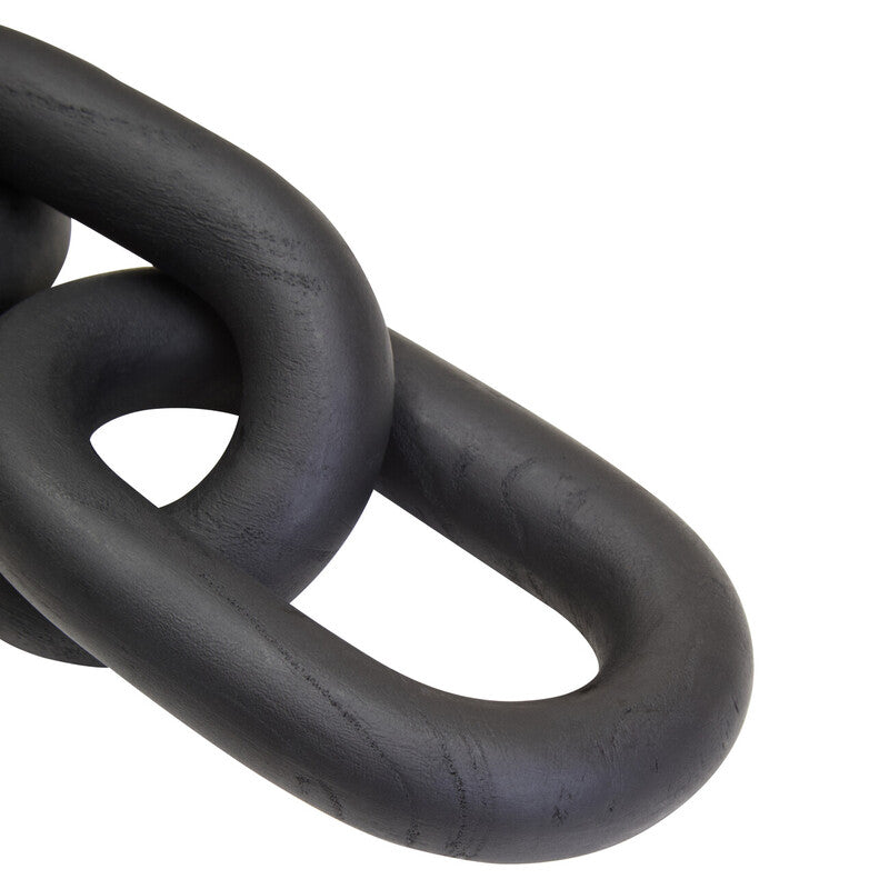 Cato Black Wood 3 Link Chain Sculpture