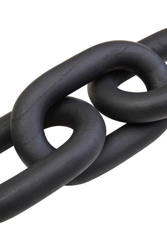 Cato Black Wood 3 Link Chain Sculpture