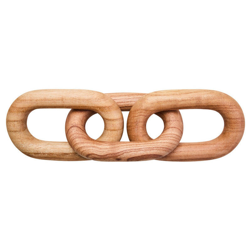 Cato Natural Wood 3 Link Chain Sculpture