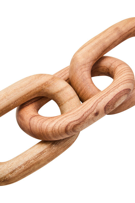 Cato Natural Wood 3 Link Chain Sculpture