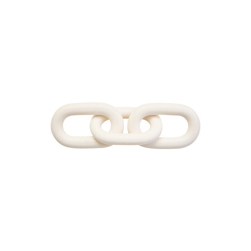 Cato White Wood 3 Link Chain Sculpture