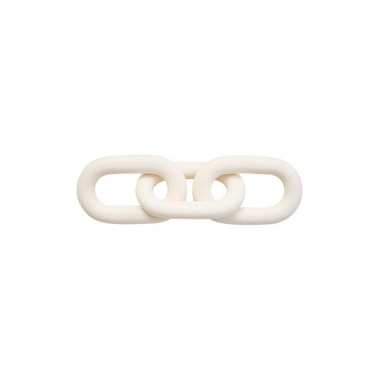 Cato White Wood 3 Link Chain Sculpture