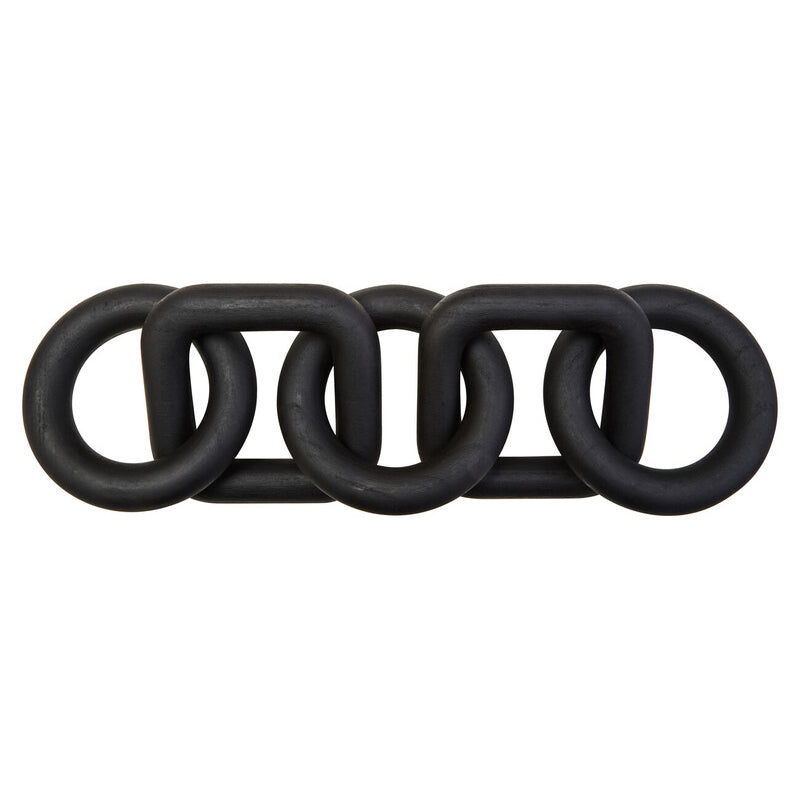 Cato 5 Link Black Wood Chain Sculpture