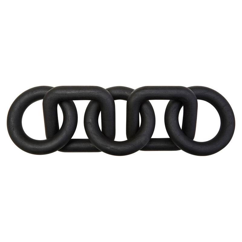 Cato 5 Link Black Wood Chain Sculpture - Premier Home