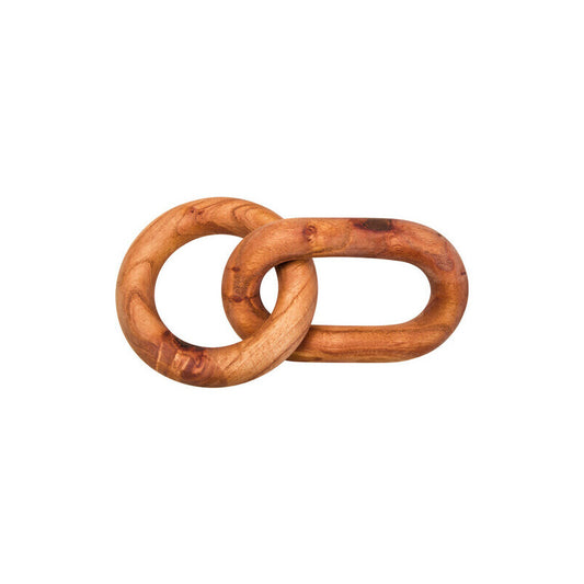 Cato Brown Wood 2 Link Chain Sculpture