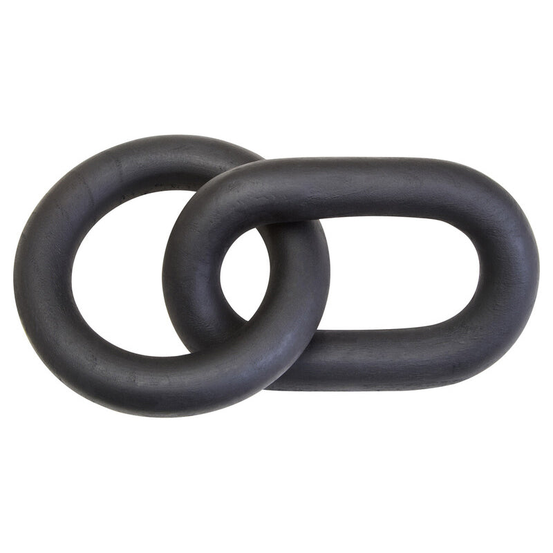 Cato Black Wood 2 Link Chain Sculpture