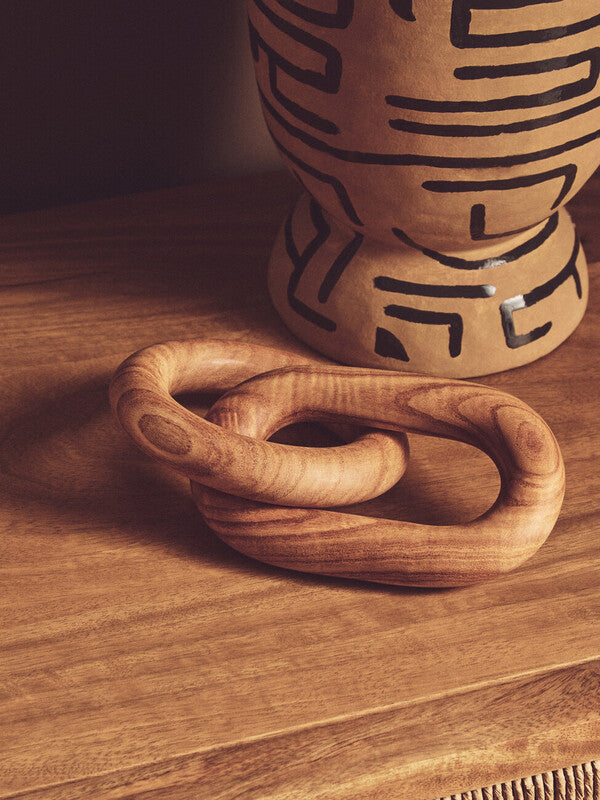 Cato Natural Wood 2 Link Chain Sculpture