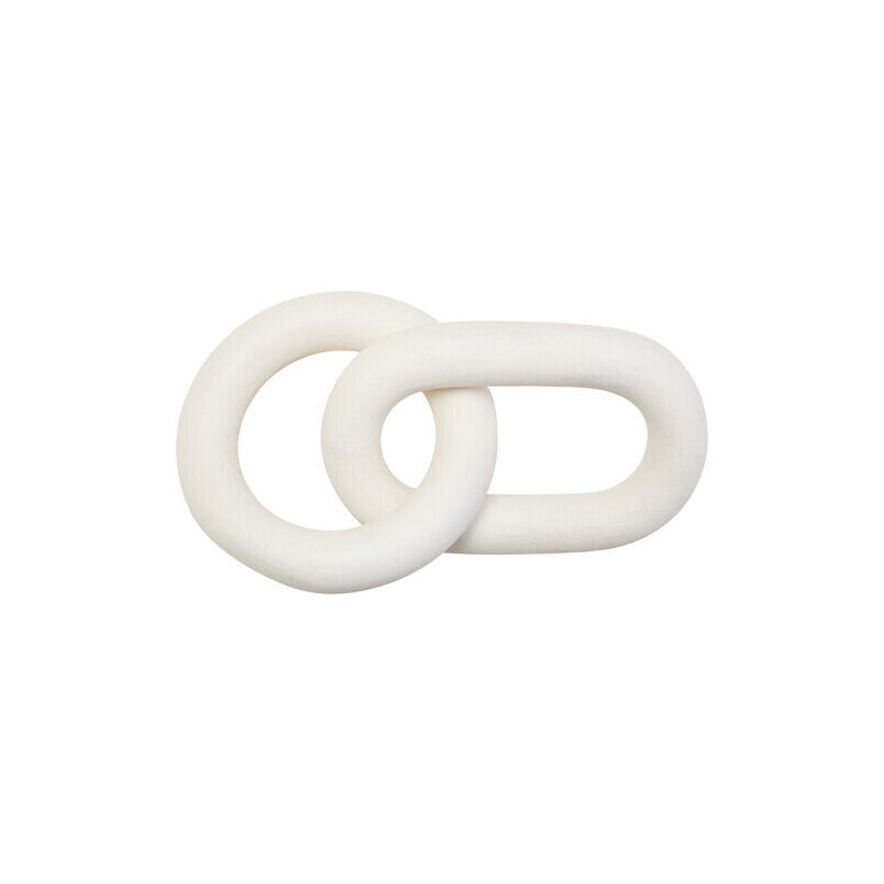 Cato White Wood 2 Link Chain Sculpture
