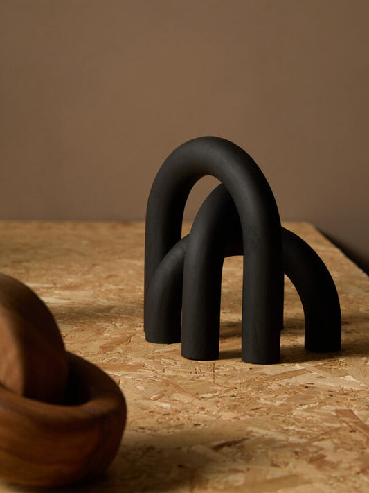 Cato Black Wood Arch Sculpture
