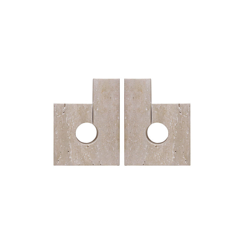 Travertine Stone Set Of 2 Bookends