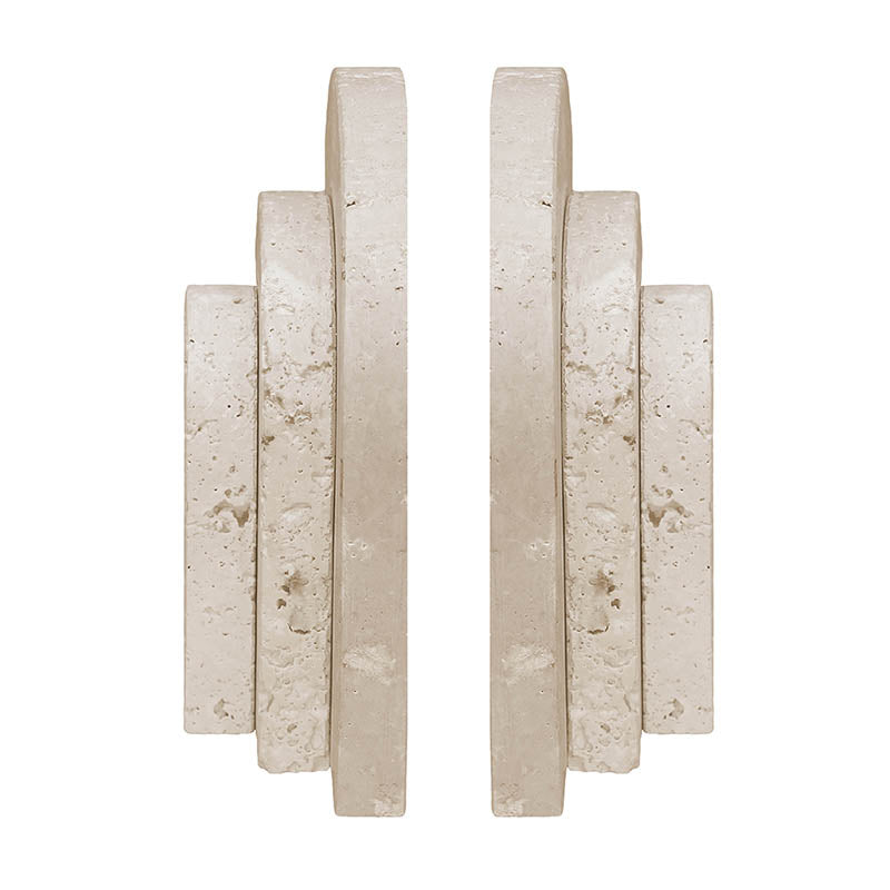 Travertine Stone Set Of 2 Bookends