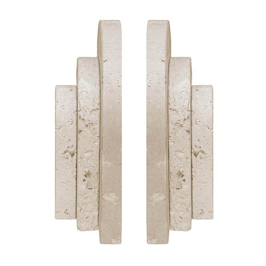 Travertine Stone Set Of 2 Bookends - Premier Home