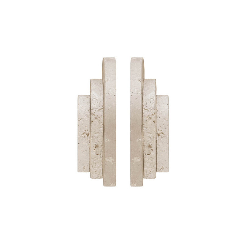 Travertine Stone Set Of 2 Bookends