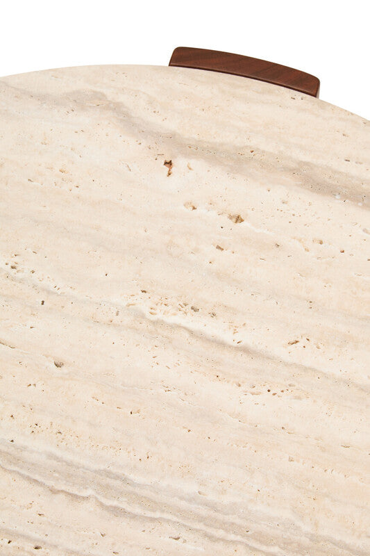 Palermo Round Travertine Top Small Coffee Table