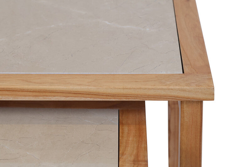 Set Of 2 Tables, Solid Wood With Veronatops
