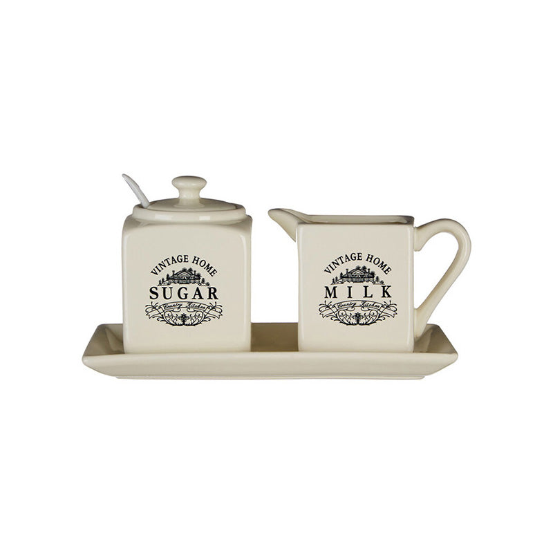Vintage Home Square Cream Sugar And Milk Set