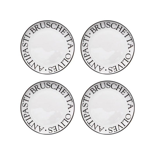 Set Of Four Noir Antipasti Plates - Premier Home